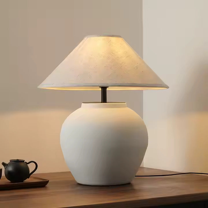 Nogy Small Round Lamp Base • Mini Ceramic Lamp for Bedroom or Living Room - NOGY