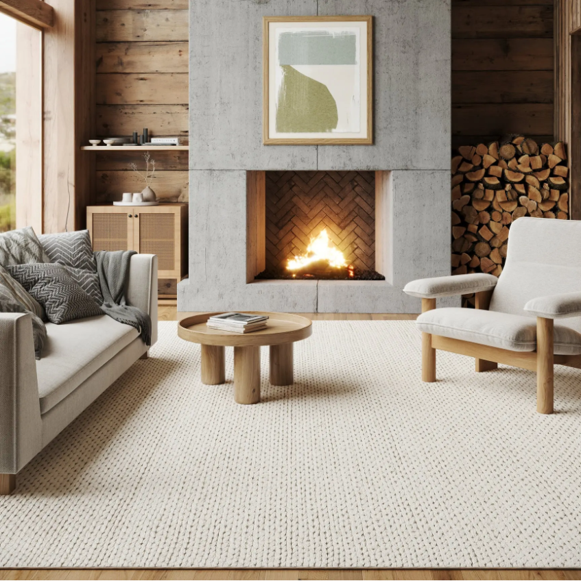 Nogy Yui Rug - Wool-Cotton Blend with Soft, Chunky Texture - NOGY
