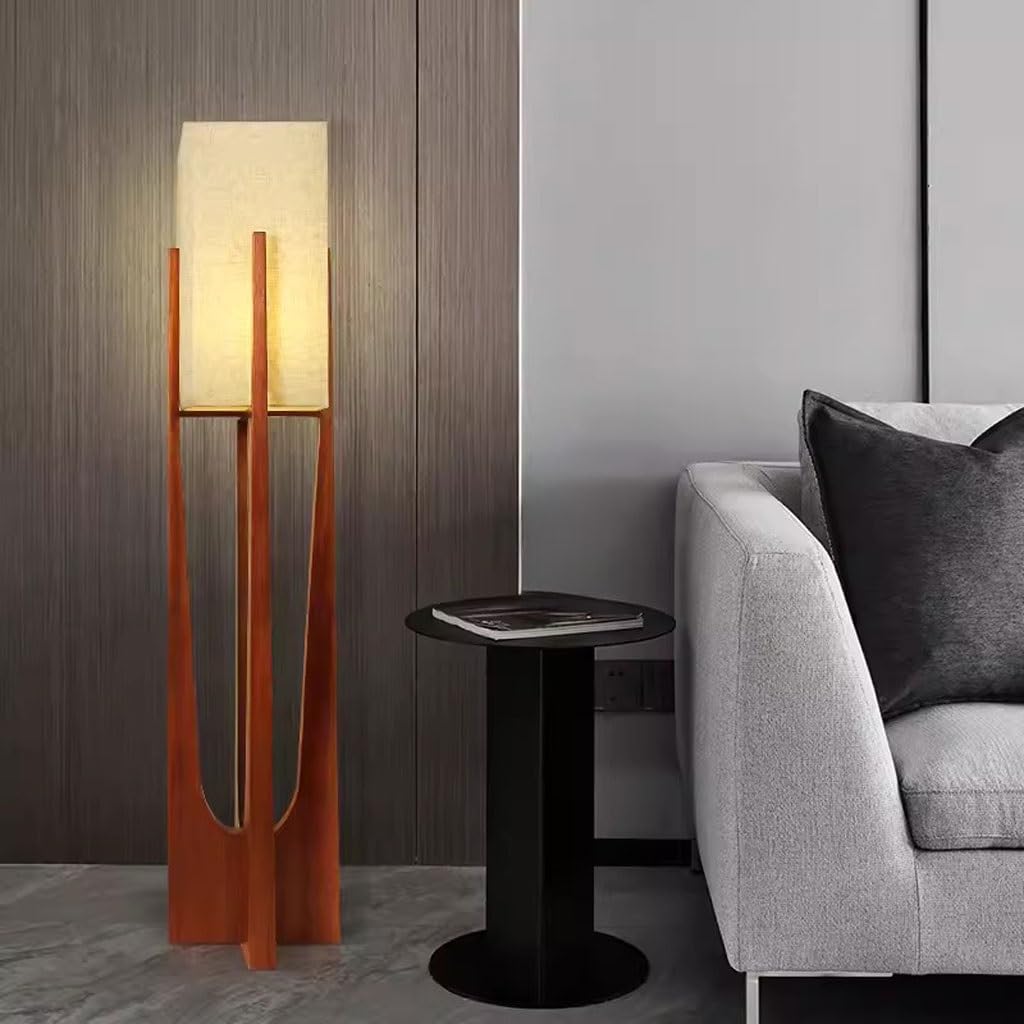 Nogy Kizu Floor Lamp – Sculptural Wood & Linen Light for Serene Interiors