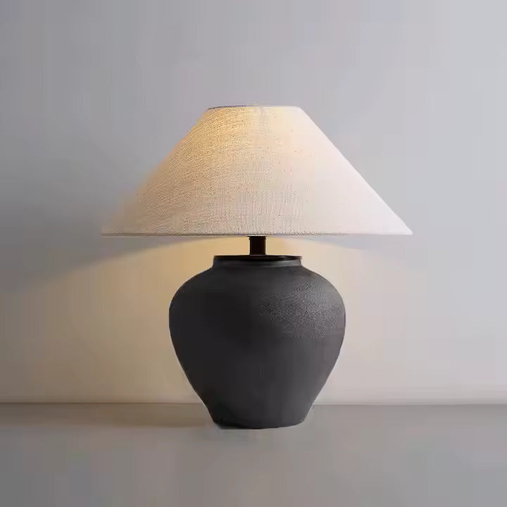 Nogy Small Round Lamp Base • Mini Ceramic Lamp for Bedroom or Living Room - NOGY