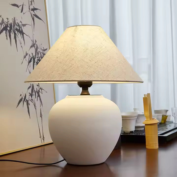 Nogy Small Round Lamp Base • Mini Ceramic Lamp for Bedroom or Living Room - NOGY