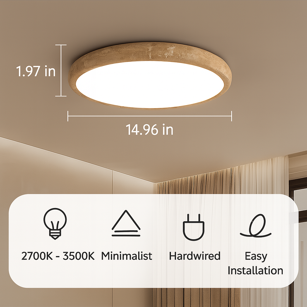 Nogy Ishi Ceiling Lamps - Round LED Stone Light