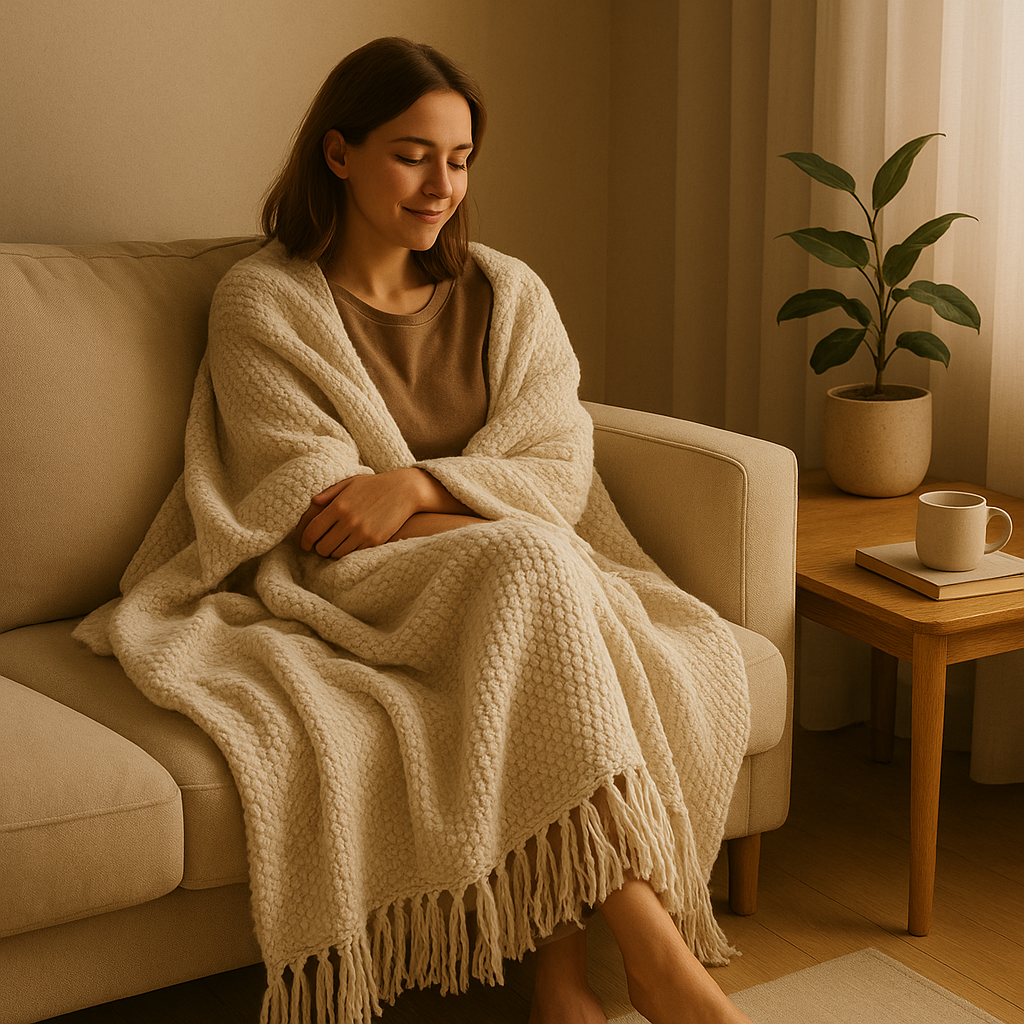 Nogy Yuki Woven Throw - Soft Japandi Comfort with Tassel Detail - NOGY