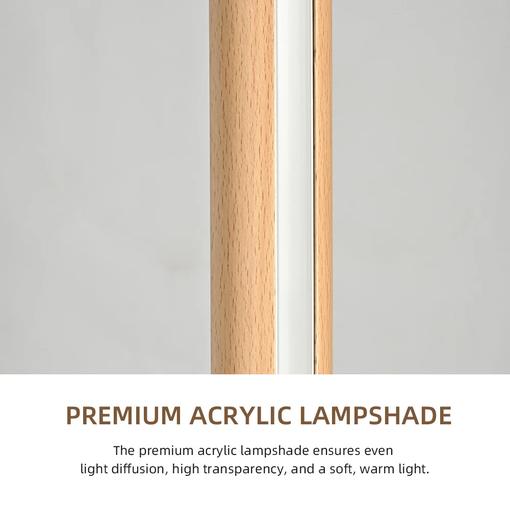 Nogy Round Wood LED Floor Lamp in 2 Colors, With Remote & Stepless Dimming