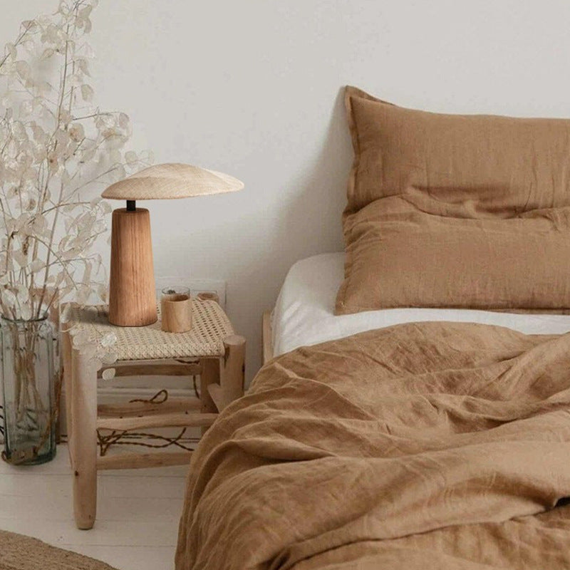 Nogy Kumo Table Lamp – Beechwood Japandi Light with Soft Linen Shade