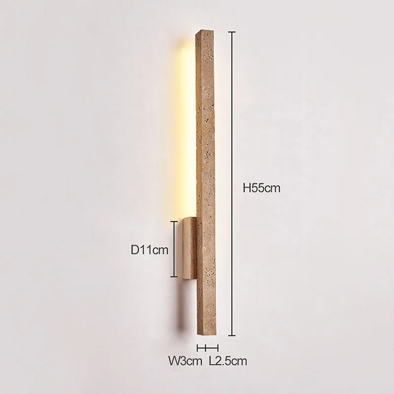 Nogy Wabi-Sabi Style Travertine LED Wall Sconce – Minimalist Warm Light for Bedroom, Hallway & Stairs - NOGY