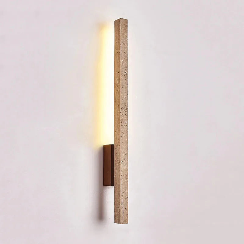 Nogy Wabi-Sabi Style Travertine LED Wall Sconce – Minimalist Warm Light for Bedroom, Hallway & Stairs - NOGY