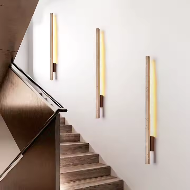 Nogy Wabi-Sabi Style Travertine LED Wall Sconce – Minimalist Warm Light for Bedroom, Hallway & Stairs - NOGY