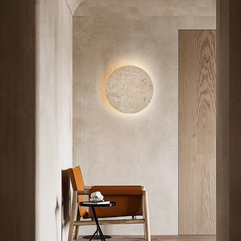 Nogy Natural Stone Round Wall Light Indoor Decorative Lighting, Ideal for Dining Room - NOGY