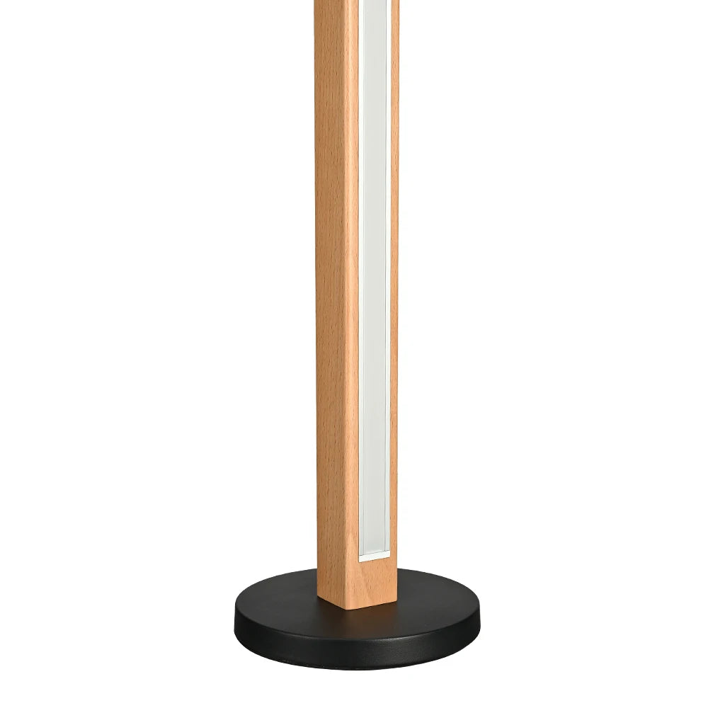 Nogy Wood Linear Floor Lamp • Minimalist Corner LED Floor Lamp with Remote • Dimmable & Color Temperature Changing With Remote Control - NOGY