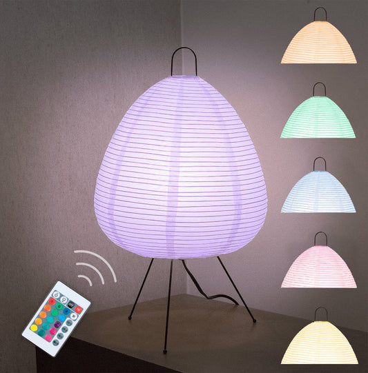 Multicolor Rice Paper Table Lamp - Japanese Lantern Lamp with remote control - NOGY
