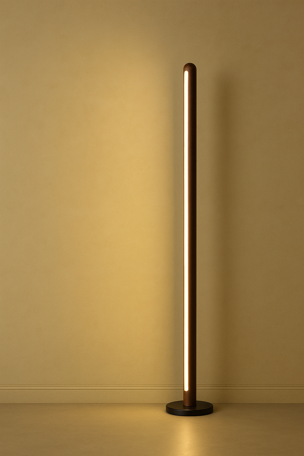 Nogy Round Wood LED Floor Lamp in 2 Colors, With Remote & Stepless Dimming