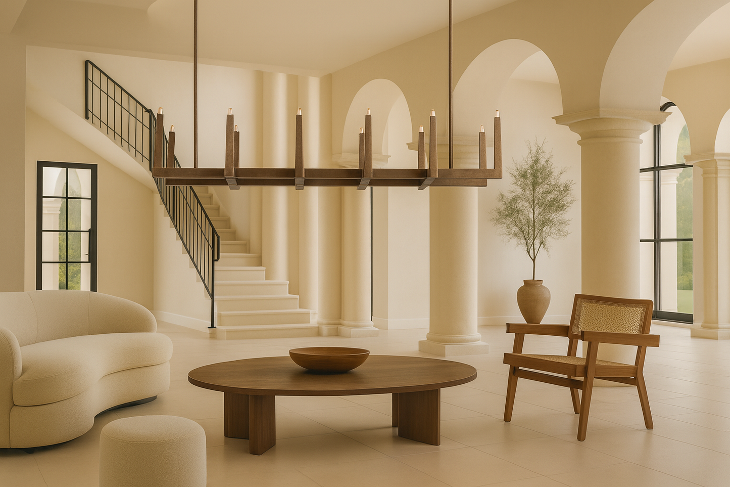 Nogy Zen Axis – Minimalist Japandi Brass Chandelier - NOGY