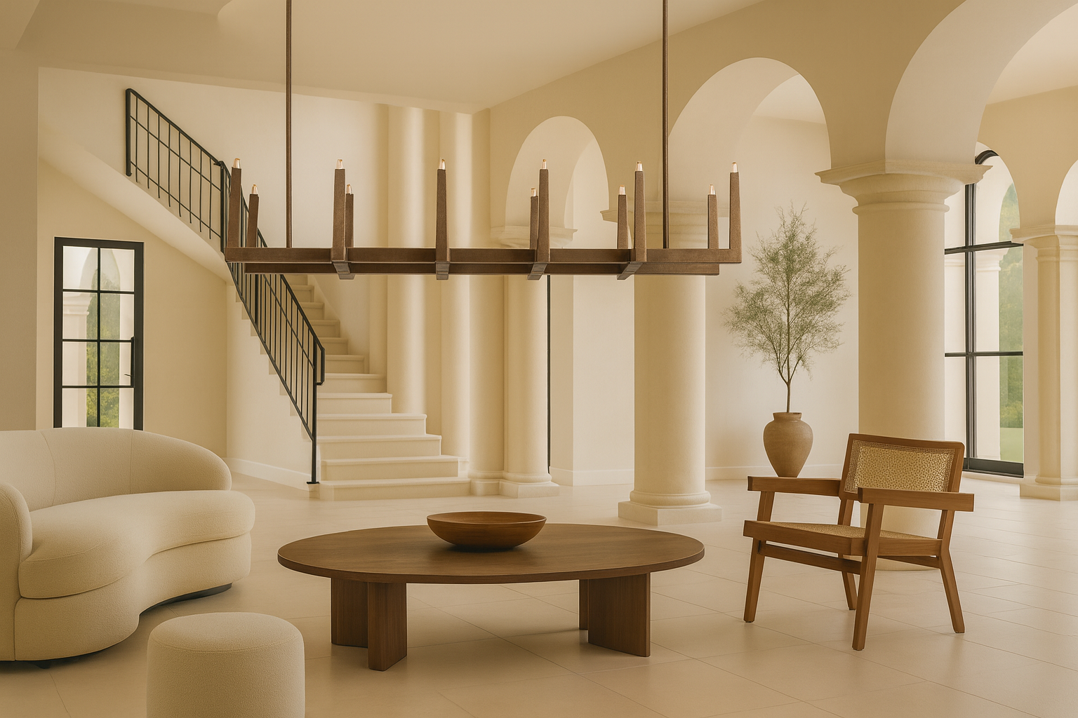 Nogy Zen Axis – Minimalist Japandi Brass Chandelier - NOGY