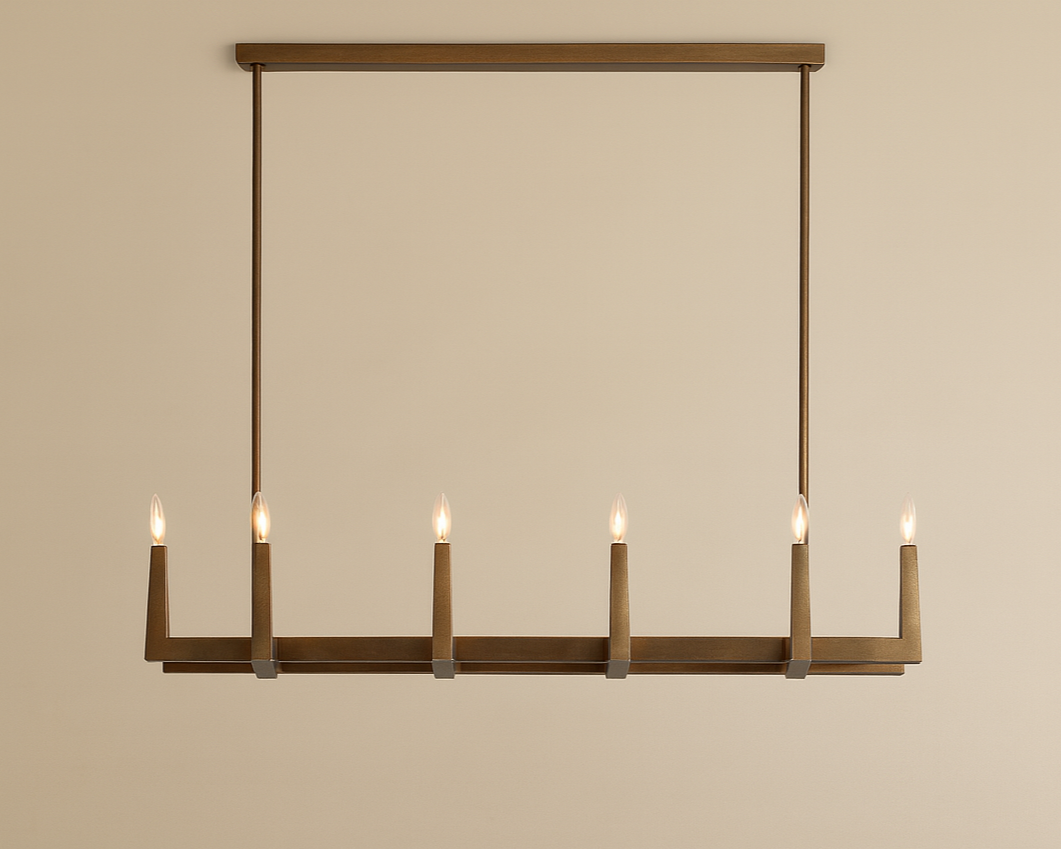 Nogy Zen Axis – Minimalist Japandi Brass Chandelier - NOGY