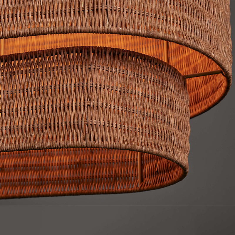 Nogy Rattan Beam – Woven Rattan & Iron Linear Pendant Light - NOGY
