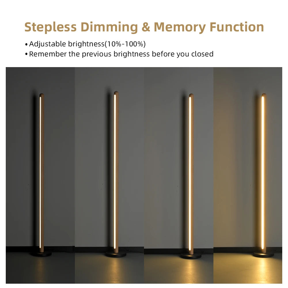 Nogy Round Wood LED Floor Lamp in 2 Colors, With Remote & Stepless Dimming