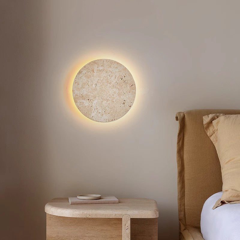 Nogy Natural Stone Round Wall Light Indoor Decorative Lighting, Ideal for Dining Room