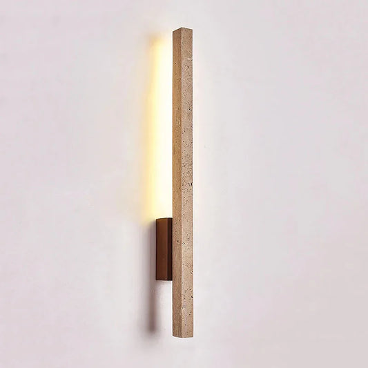 Nogy Wabi-Sabi Style Travertine LED Wall Sconce – Minimalist Warm Light for Bedroom, Hallway & Stairs