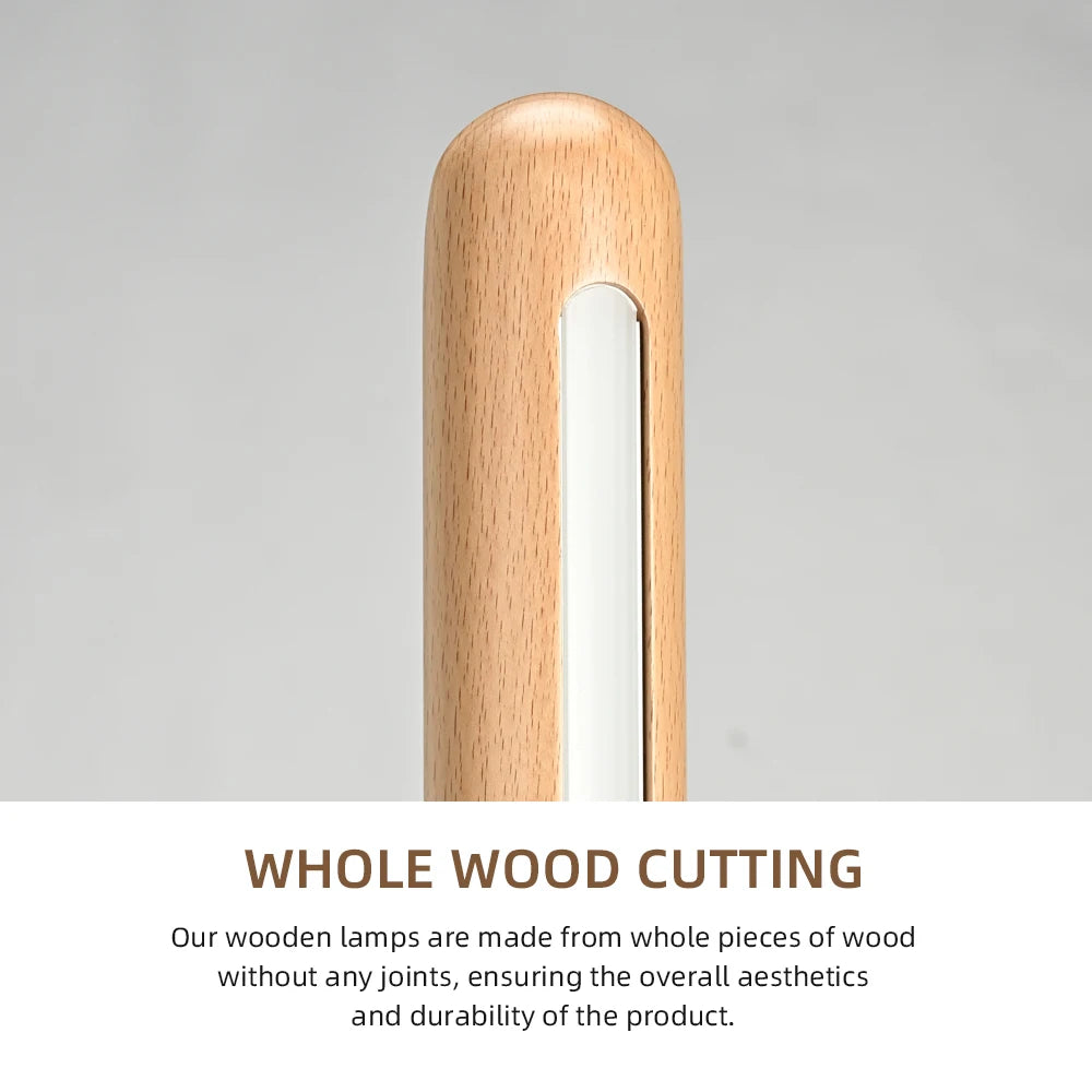 Nogy Round Wood LED Floor Lamp in 2 Colors, With Remote & Stepless Dimming