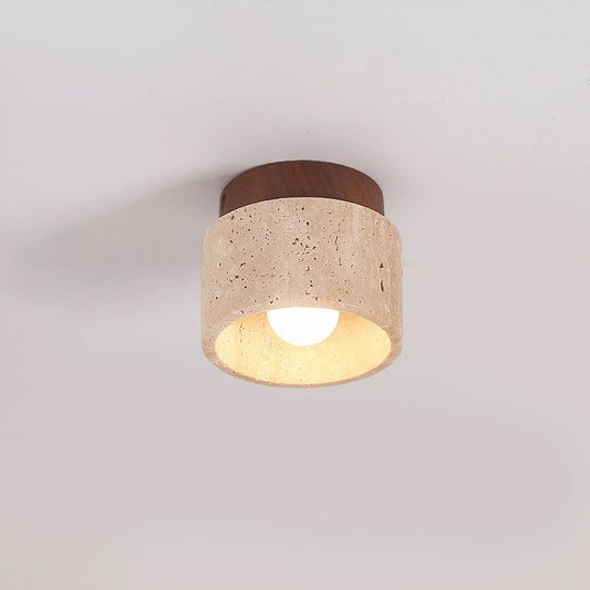 Nogy Stone Wood LED Ceiling Light Porch Hallway Living Room Entryway Ceiling Lights Ceiling Lamp
