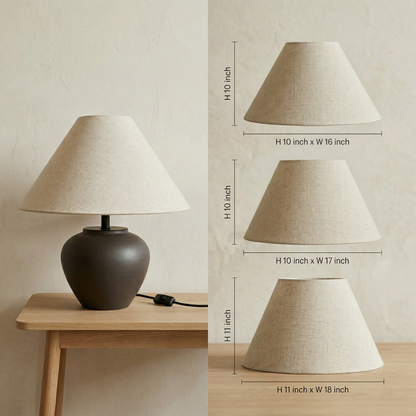 japandi ceramic table lamp with linen shades dimensions