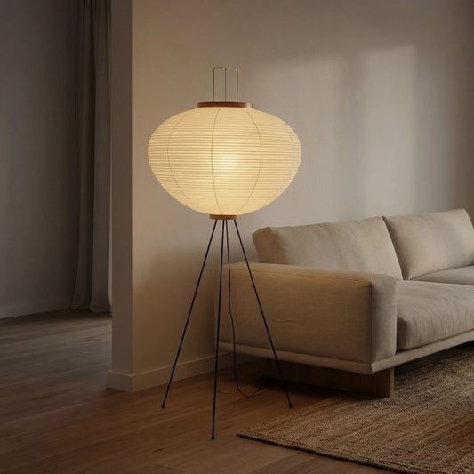 NOGY 47" Akari Noguchi Japanese Tripod Floor Lamp • Dimmable Warm 300K - NOGY