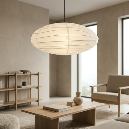 Nogy Paper Lantern ( No Bulb INCLUDED) • Japanese Pendant Lamp • Ceiling Paper Lamp Shade • White Paper Lantern (Ceiling) - NOGY