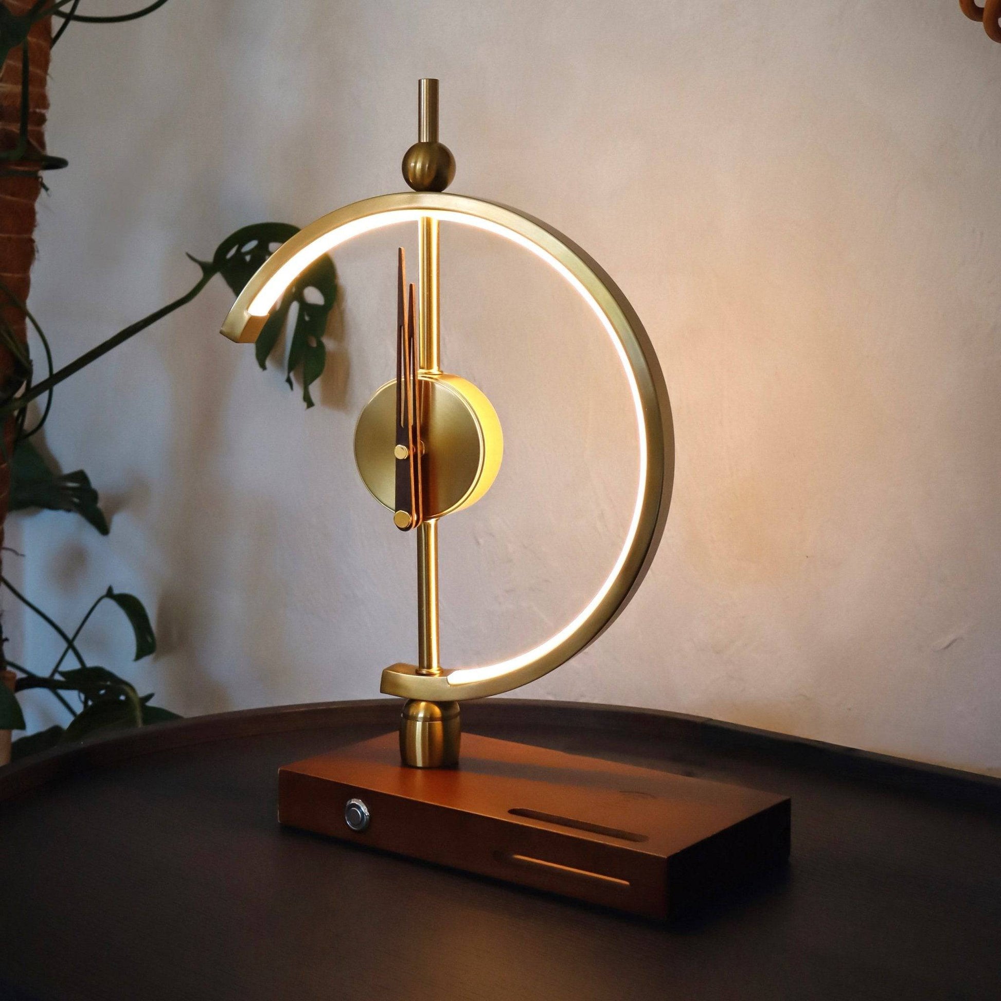 NOGY Clock Desk Lamp with Wireless Charger • Wireless Charger Lamp with Analog Clock • Analog Desk Clock LED Lamp Wireless Charger • Home Office Desk Lamp - NOGY