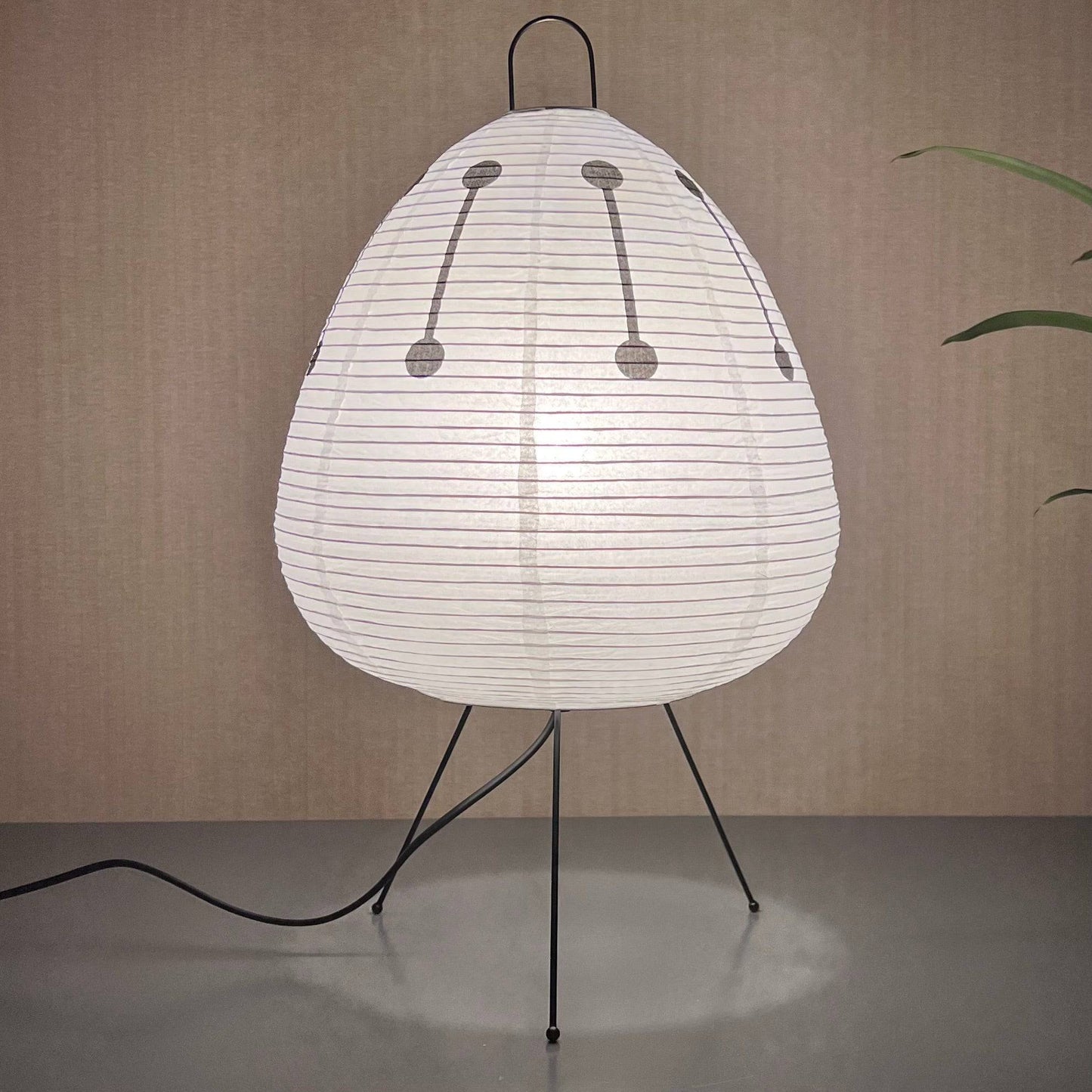 NOGY Paper Lamp with Black Design • Lantern Lamp • Rice Paper Lantern Lamp • Japanese Lamp • White Paper Lamp (Black/White) - NOGY