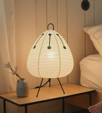 Nogy Paper Lamp with Black Design • Lantern Lamp • Rice Paper Lantern Lamp • Japanese Lamp • White Paper Lamp (Black/White) - NOGY