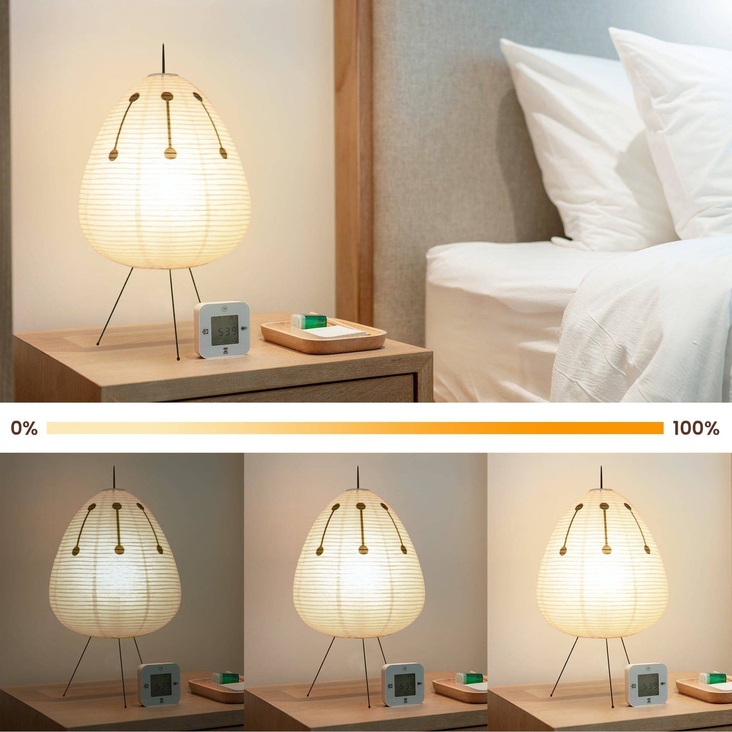 NOGY Paper Lamp with Black Design • Lantern Lamp • Rice Paper Lantern Lamp • Japanese Lamp • White Paper Lamp (Black/White) - NOGY