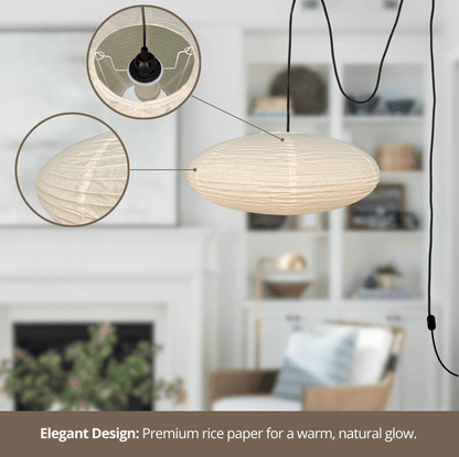 NOGY Paper Lantern ( No Bulb INCLUDED) • Japanese Pendant Lamp • Ceiling Paper Lamp Shade • White Paper Lantern (Ceiling) - NOGY