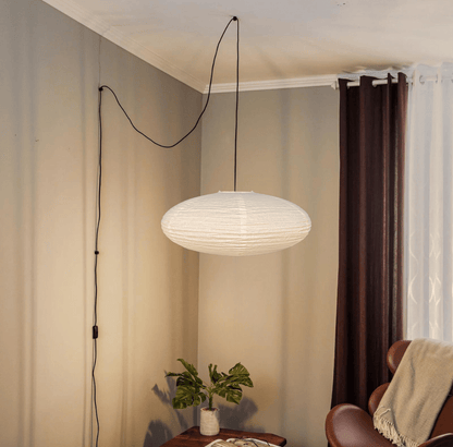 NOGY Paper Lantern ( No Bulb INCLUDED) • Japanese Pendant Lamp • Ceiling Paper Lamp Shade • White Paper Lantern (Ceiling) - NOGY