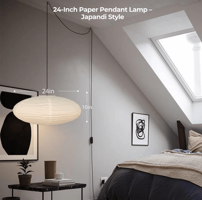 NOGY Paper Lantern ( No Bulb INCLUDED) • Japanese Pendant Lamp • Ceiling Paper Lamp Shade • White Paper Lantern (Ceiling) - NOGY