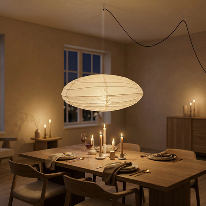 Nogy Paper Lantern ( No Bulb INCLUDED) • Japanese Pendant Lamp • Ceiling Paper Lamp Shade • White Paper Lantern (Ceiling) - NOGY